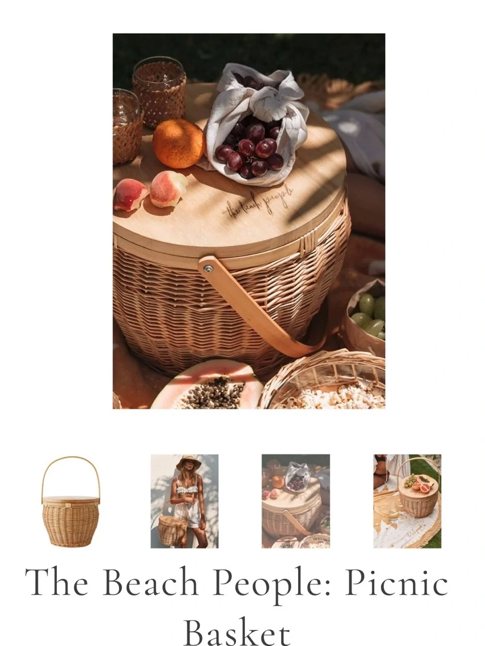 The Beach People-Natural Woven Picnic Basket zippered insulated center ..